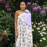 lotus dress | mini | brown toile + lilac gingham