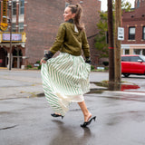 bogart skirt | green stripe