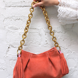 walton chain bag | suede | papaya