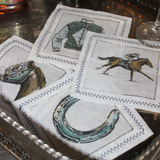 cocktail napkins | blue equine