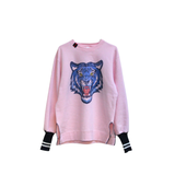 deconstructed sweatshirt | pink | tiger