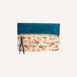 pierce pouch | boots and saddle | teal suede