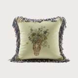 square pillow | wonder in bloom | velvet and fringe